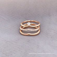 Silver 925 14K 18K Gold Simple Ring Set for Women